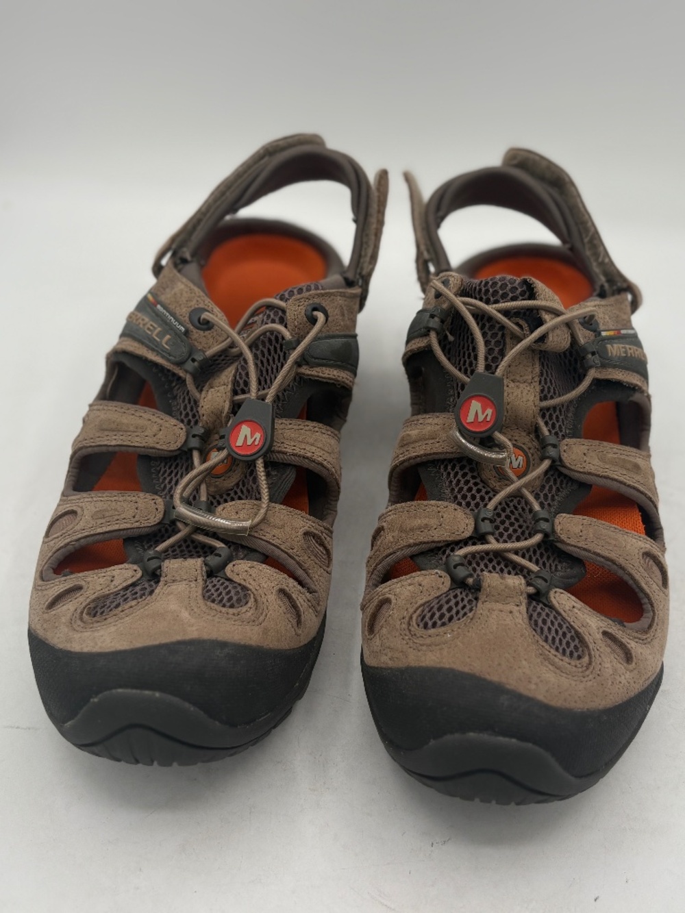 Merrell Continuum Sport Sandals Mens 11.5 Brown Hiking Water Shoes Vibram Sole
